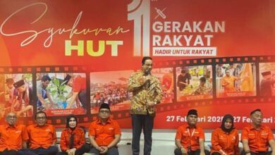 Anies Baswedan di Markas Ormas Gerakan Rakyat, Jalan Ampera, Jakarta Selatan, Jumat (27/2/2026).