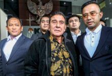 Ketua Umum Pemuda Pancasila (PP) Japto Soerjosoemarno diperiksa KPK