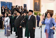 Presiden Prabowo Subianto melakuka pelantikan kepada sejumlah pejabat di Istana Negara, Jakarta, pada Senin, 8 Juni 2026.